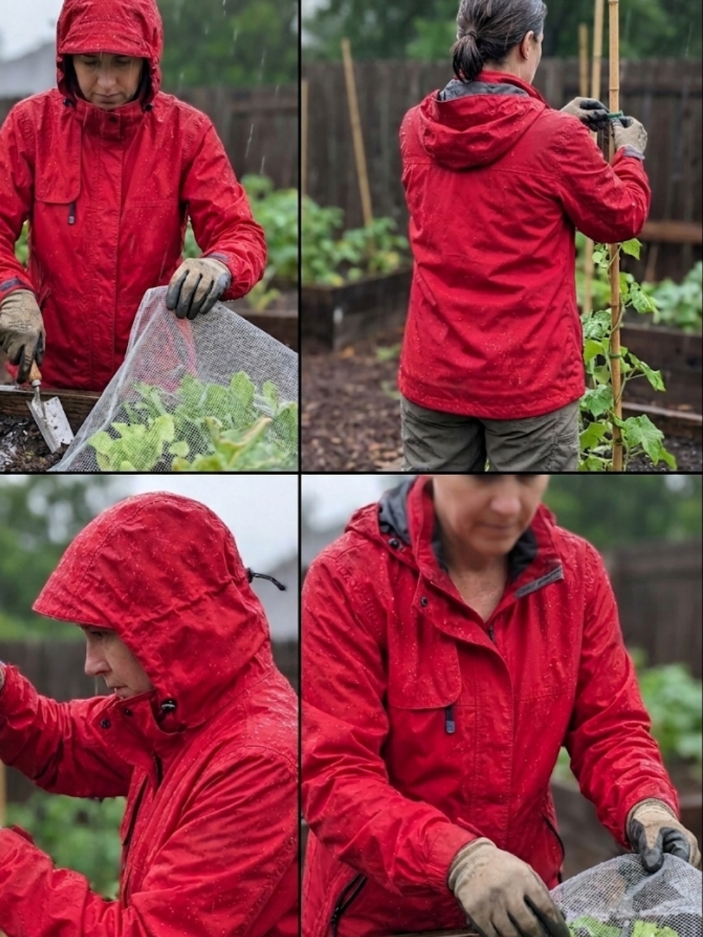 Eddie Bauer WeatherEdge Rain Jacket Women’s L Red Waterproof Hooded Shell